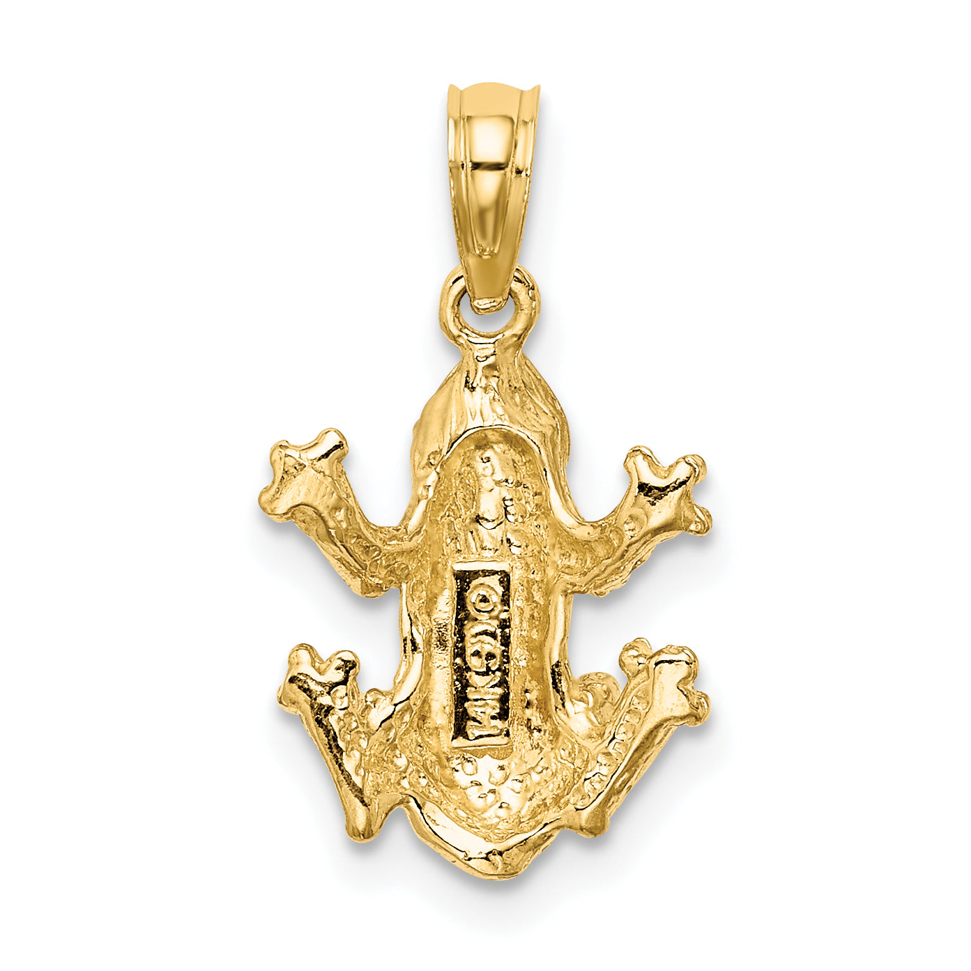 10k Textured Top View FROG Charm