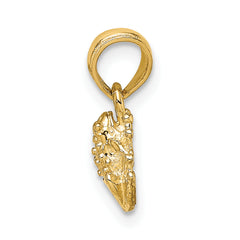 10K Textured Miniature Frog Charm