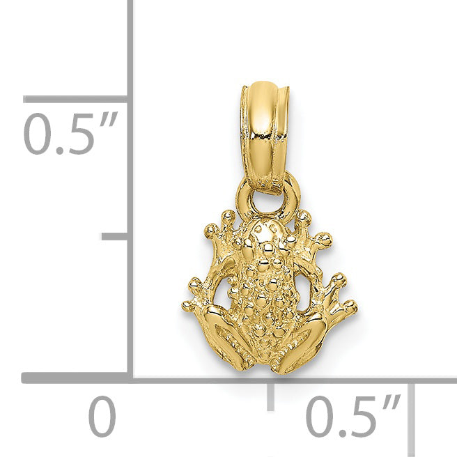 10K Textured Miniature Frog Charm