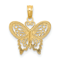 10k Diamond-cut Butterfly Charm
