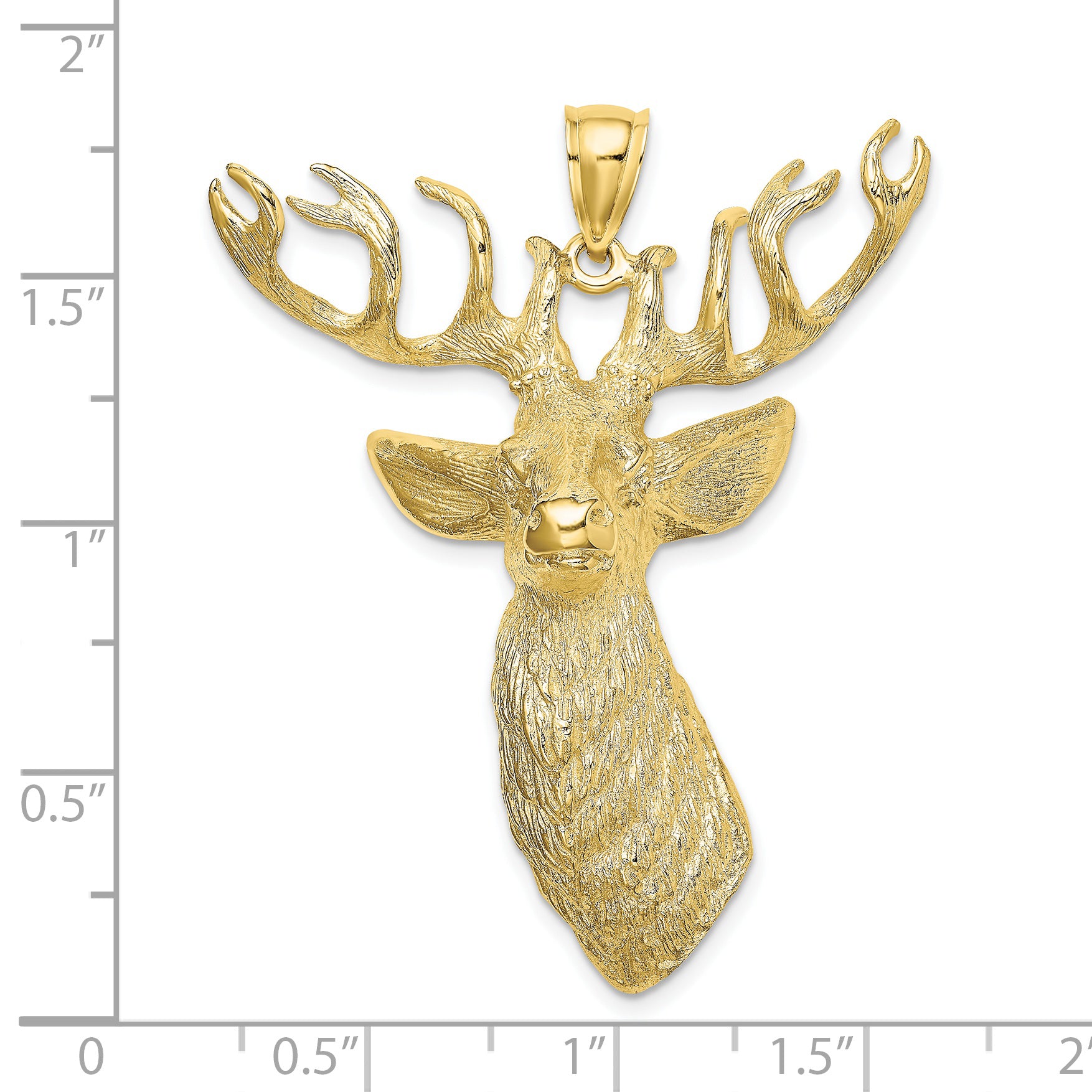 10K 3-D Textured Deer Head Charm