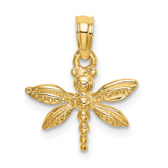 10K 2-D Mini Dragonfly w/Solid Wings Charm