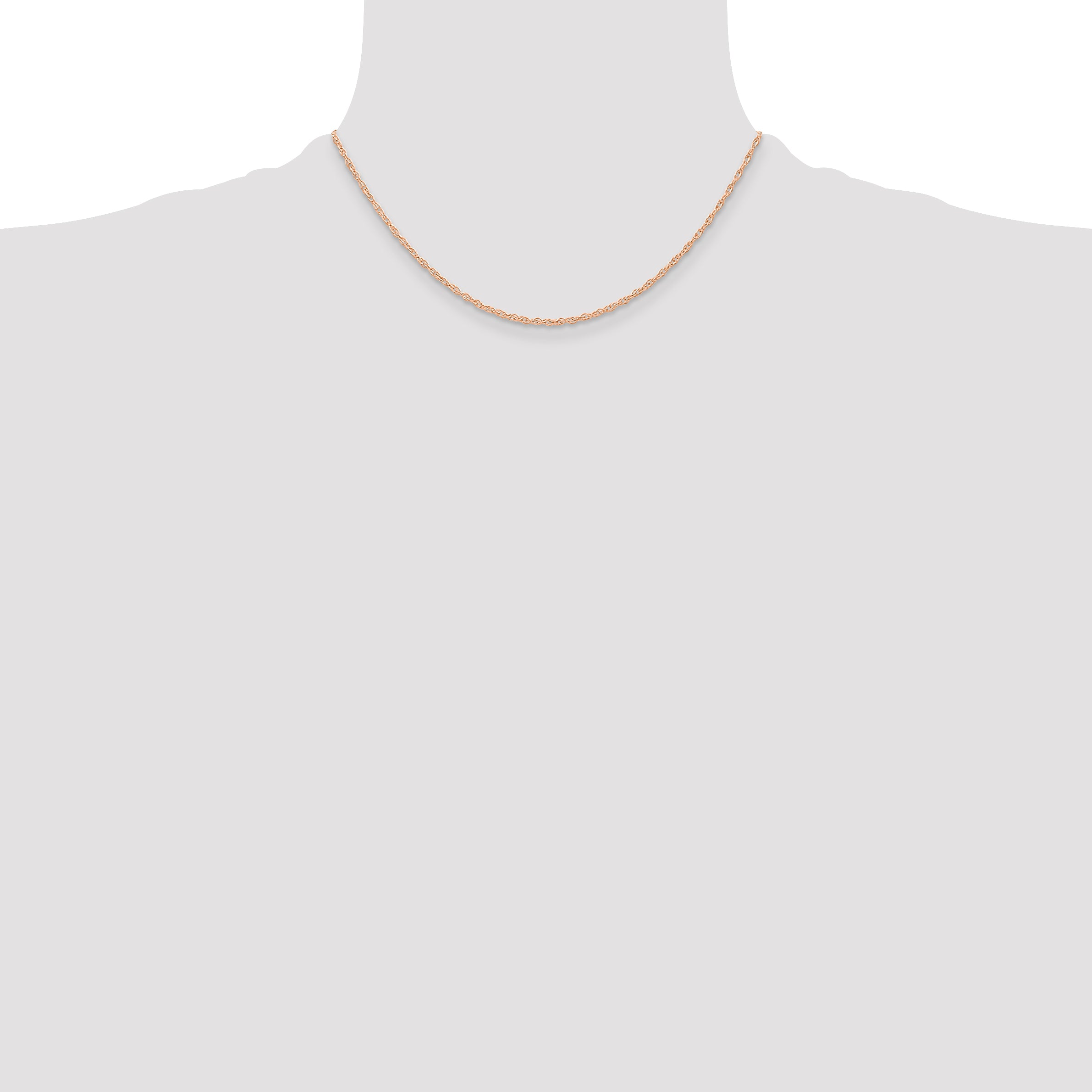 10k  Rose Gold .6 mm Carded Cable Rope Chain