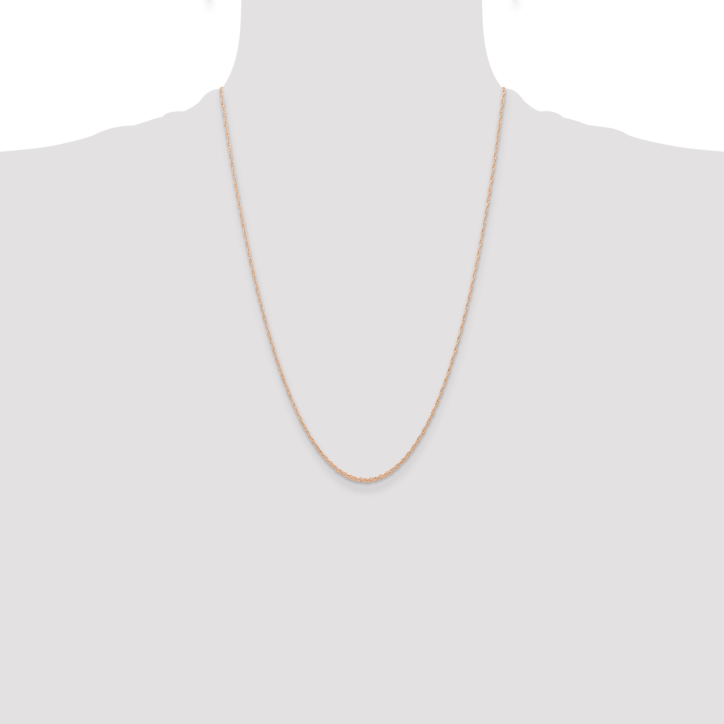 10k  Rose Gold .6 mm Carded Cable Rope Chain