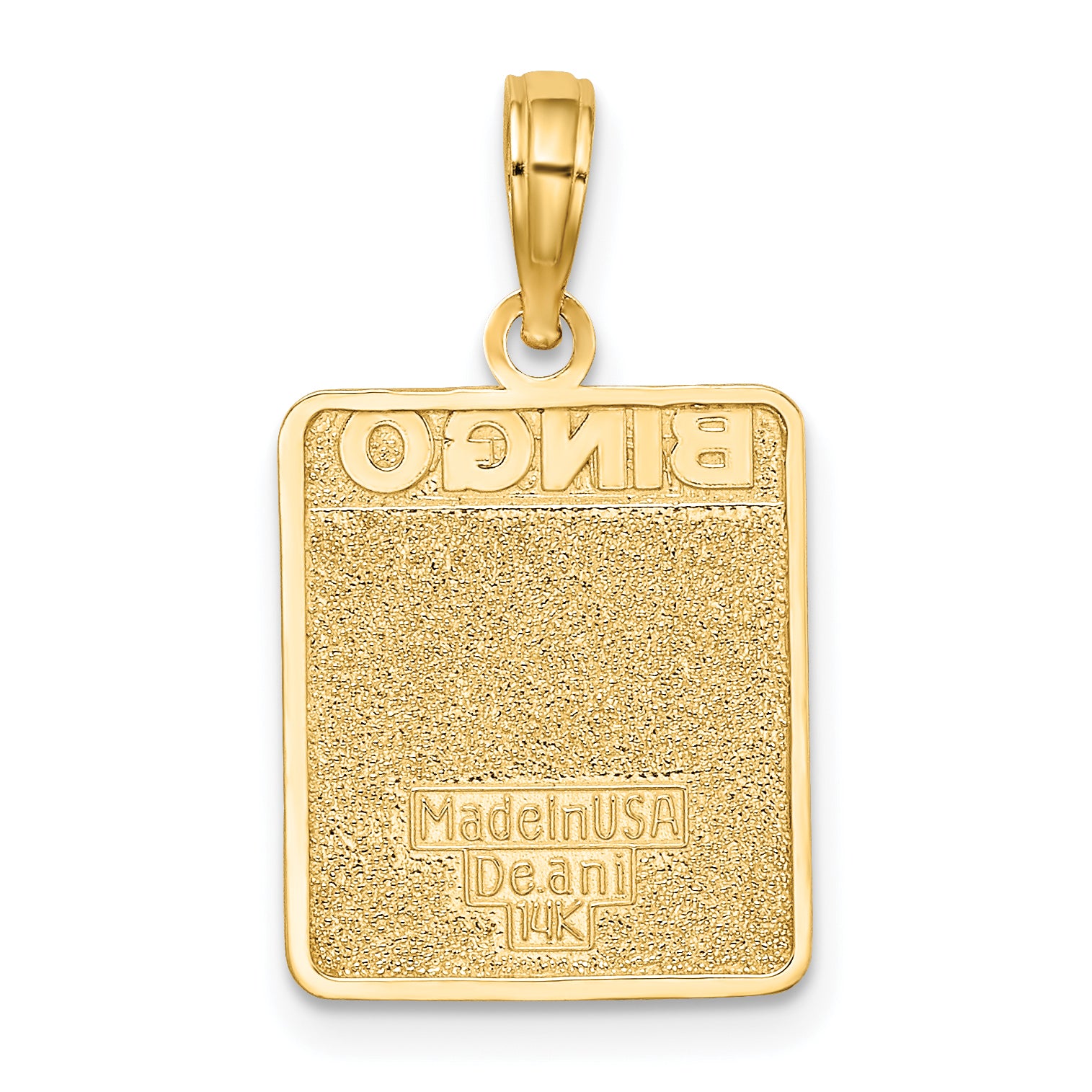 10K w/ Enamel Bingo Card Charm