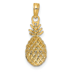 10K Textured Pineapple Charm