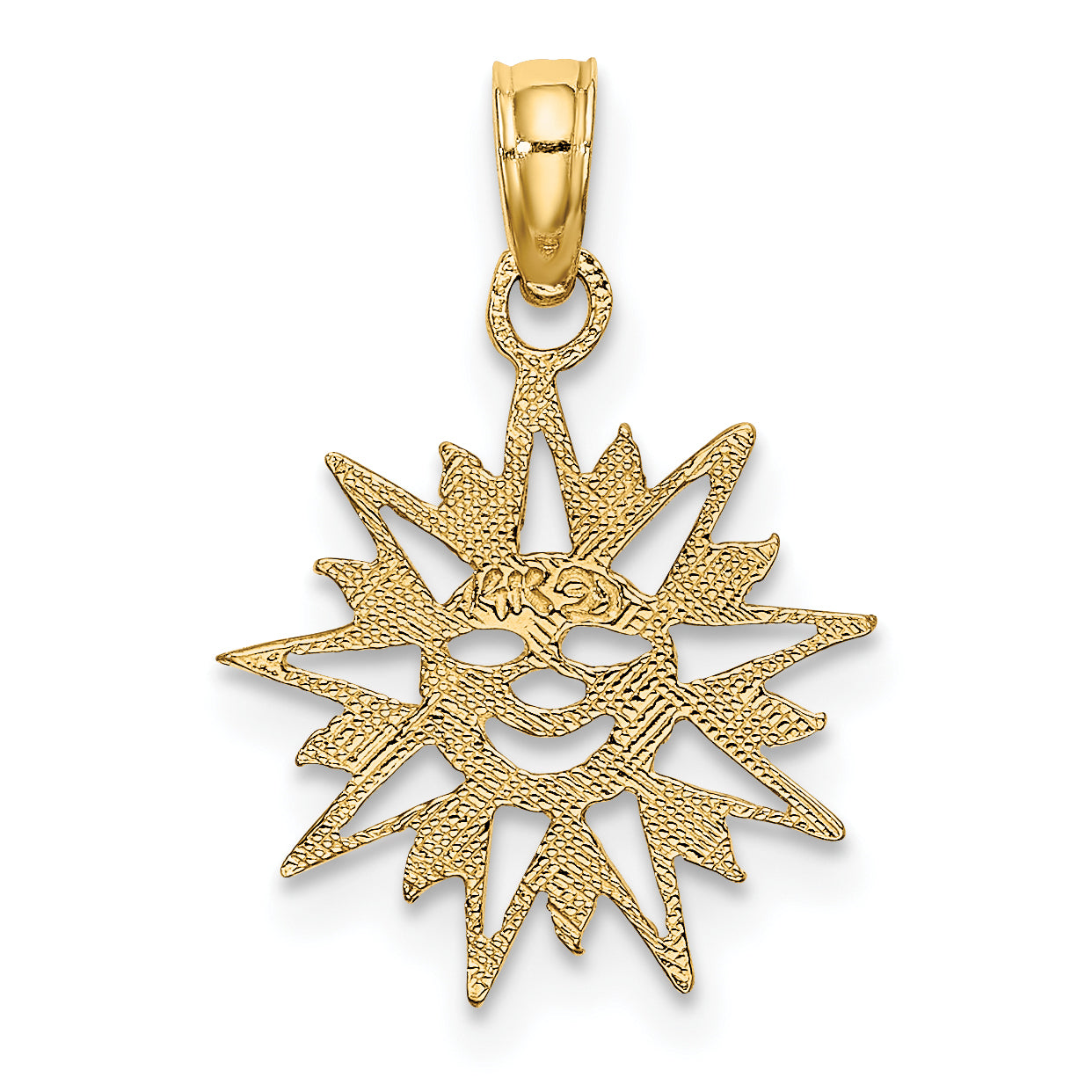 10K Smiling Sun Charm