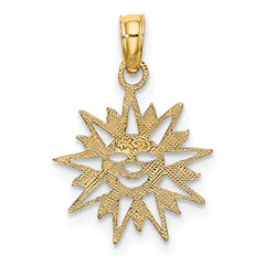 10K Smiling Sun Charm