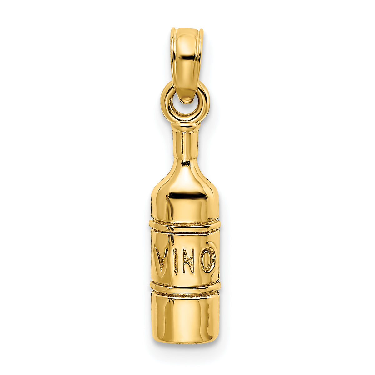 10K Wine Bottle Charm