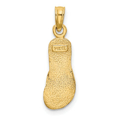 10K Single Polished Strap Flip-Flop Charm