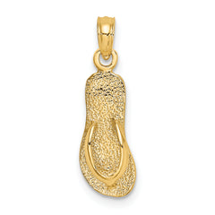 10K Single Polished Strap Flip-Flop Charm