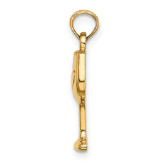 10K Wine Glass Charm