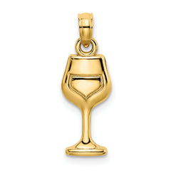 10K Wine Glass Charm