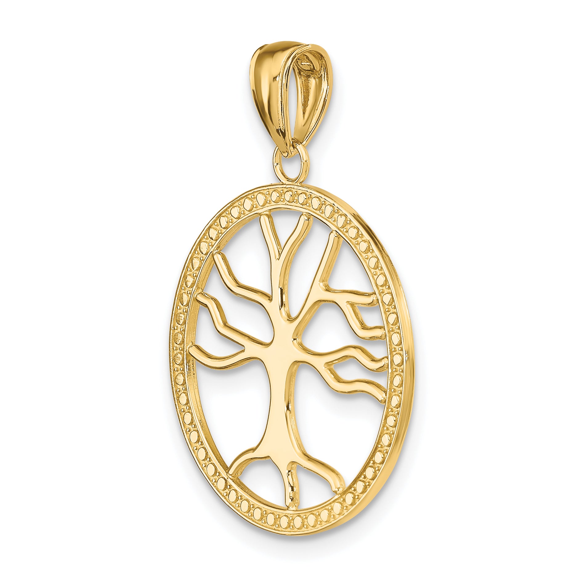 10K Large Tree Of Life In Round Frame Charm