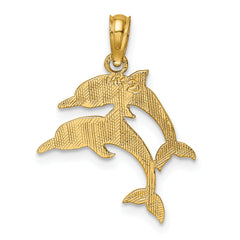 10K Double Dolphins Charm
