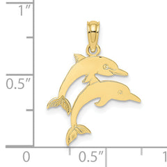 10K Double Dolphins Charm