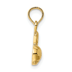 10K Polished  I HEART WHALES Charm