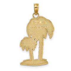 10K 2-D Textured Double Palm Trees Charm