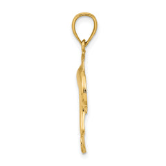 10K Polished Dolphin Jumping Charm