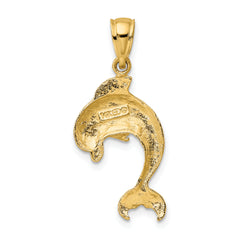 10K Polished Dolphin Jumping Charm