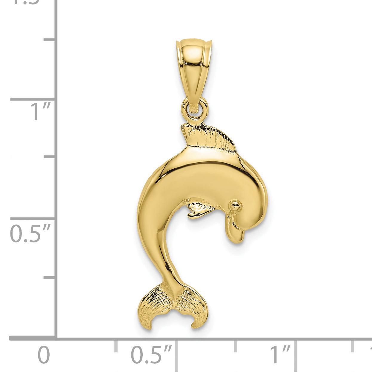 10K Polished Dolphin Jumping Charm