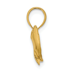 10K Textured Dolphin Jumping Charm