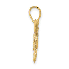 10K 2-D Textured Whale Charm