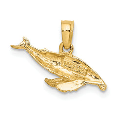 10K 2-D Whale Charm