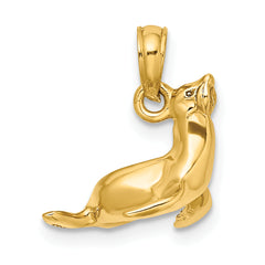10K 3-D Polished Seal Charm