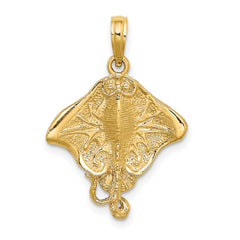 10K 2-D Stingray Charm
