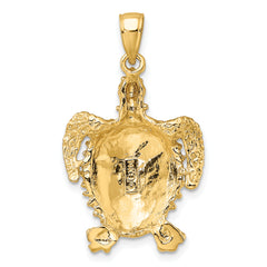 10K 2-D Sea Turtle W/ Spiny Shell Charm
