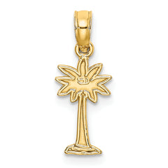 10K Textured Mini Palmetto Palm Tree Charm