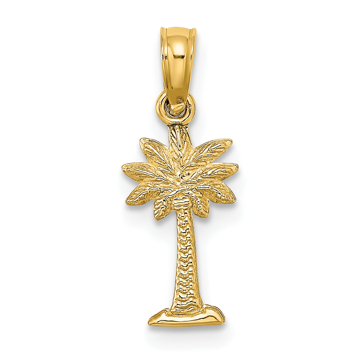 10K Textured Mini Palmetto Palm Tree Charm