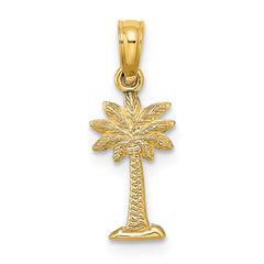 10K Textured Mini Palmetto Palm Tree Charm