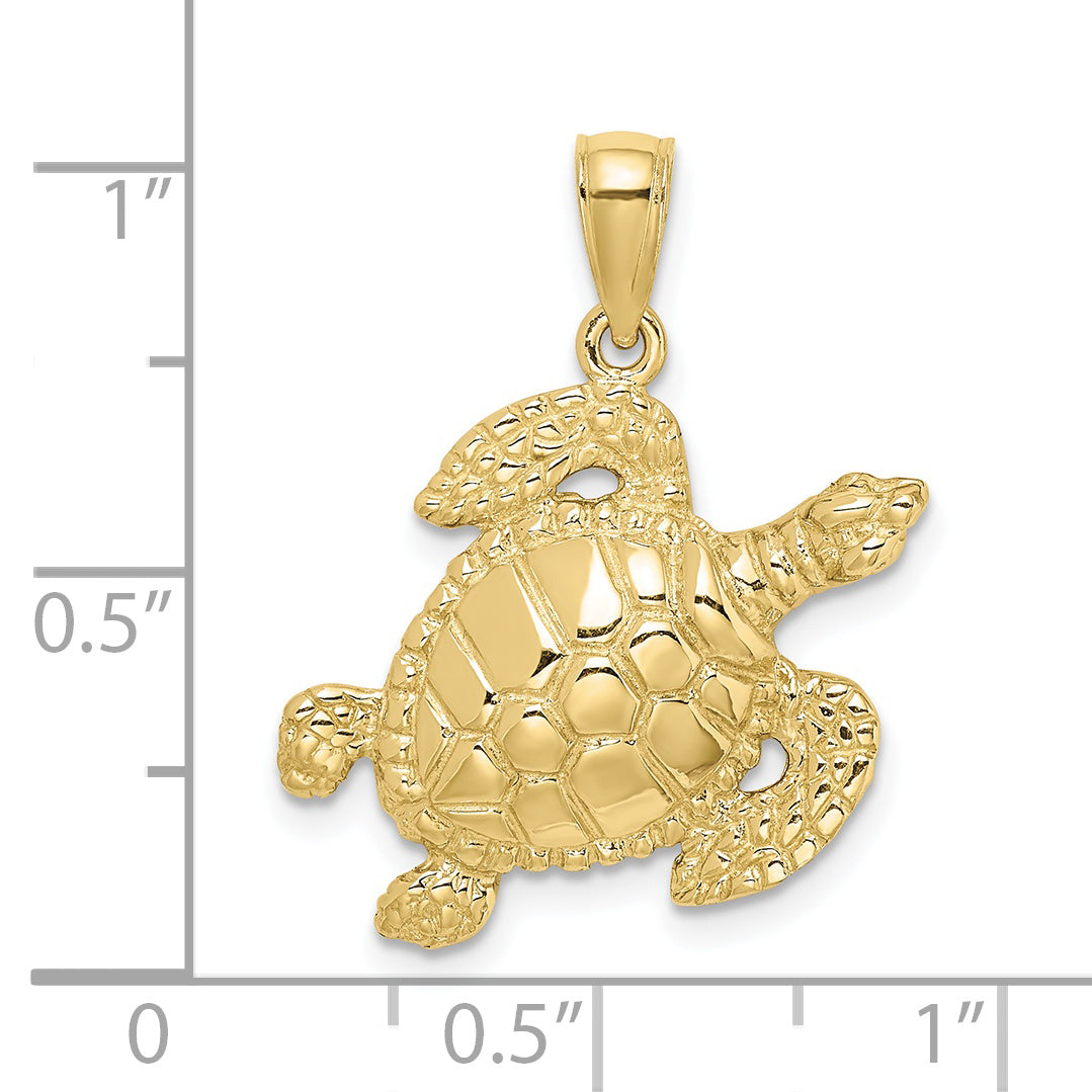 10K Turtle Pendant