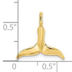 10K 3-D Polished Whale Tail Charm
