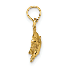 10K Polished Double Dolphins Jumping Charm