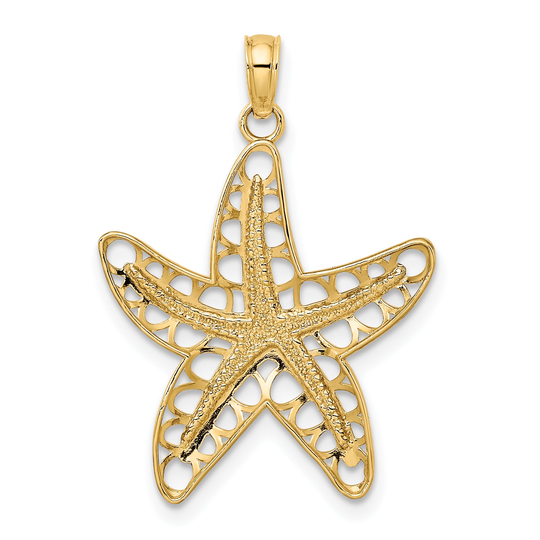 10K Cut-Out Starfish Charm