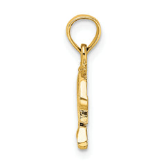 10K Textured Mini Dolphin Jumping Charm
