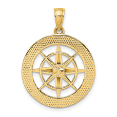 10K Nautical Compass Charm