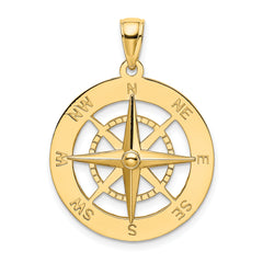 10K Nautical Compass Charm