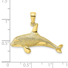 10K 2-D Textured Killer Whale Charm