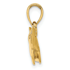 10K 2-D Polished Dolphin Charm