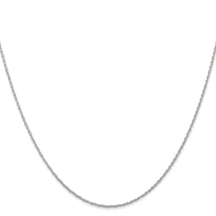 10k White Gold .7mm Carded Cable Rope Chain