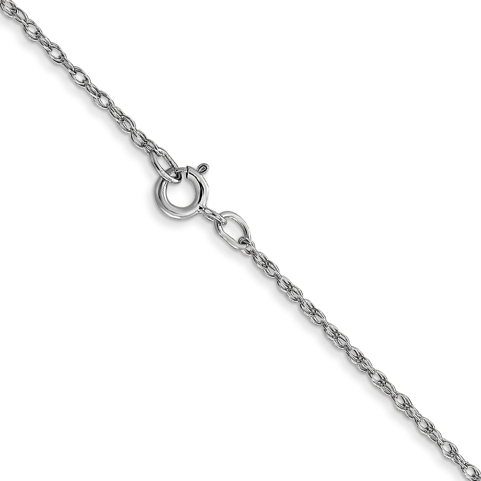 10k White Gold .7mm Carded Cable Rope Chain