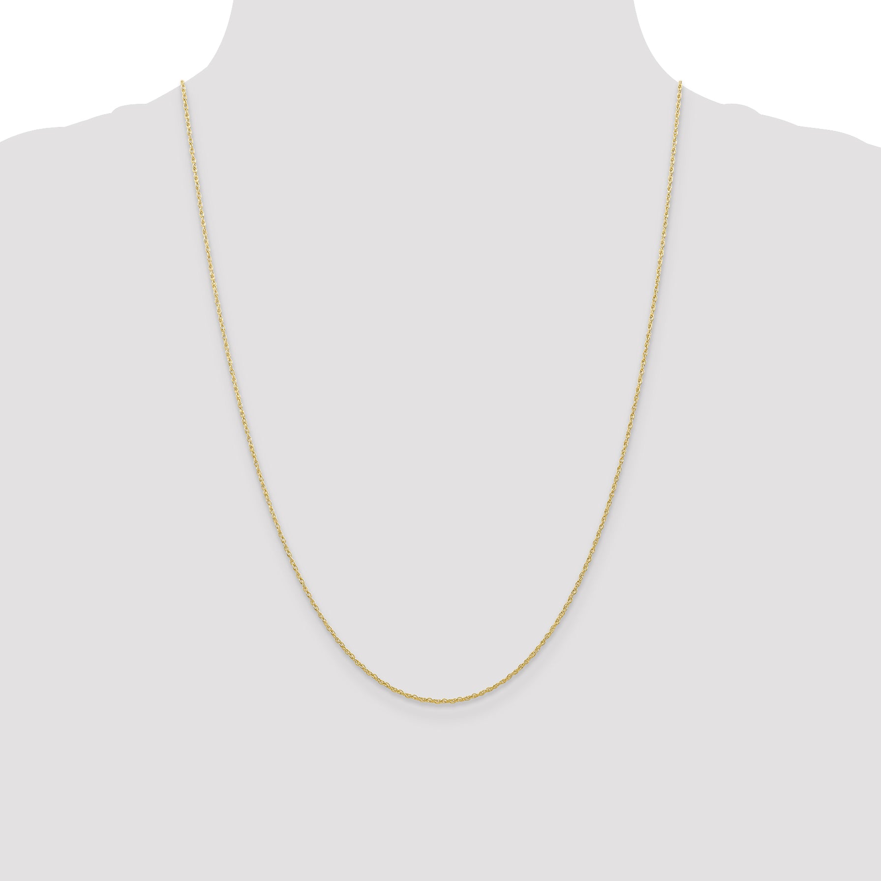 10K Gold Polished Cable Rope Necklace for Elegant Style