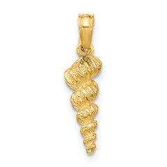 10K 3-D Mini Common Wentletrap Shell Charm