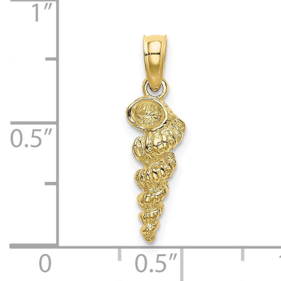 10K 3-D Mini Common Wentletrap Shell Charm