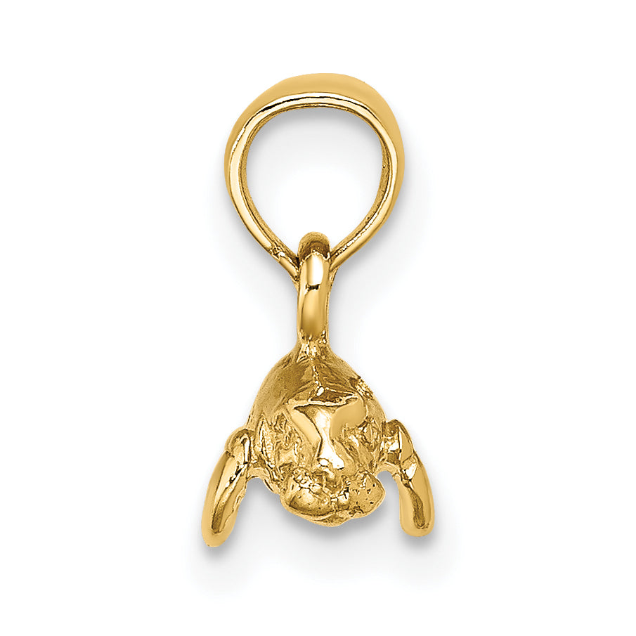 10K 3-D Polished Mini Manatee Charm
