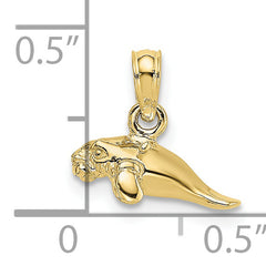 10K 3-D Polished Mini Manatee Charm